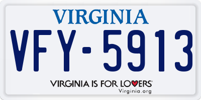 VA license plate VFY5913