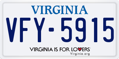 VA license plate VFY5915
