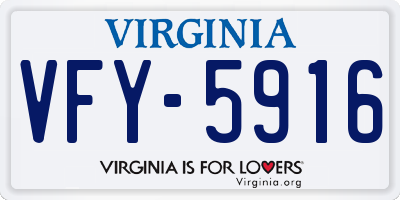 VA license plate VFY5916