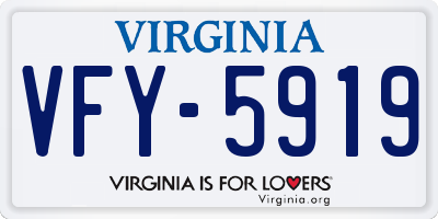 VA license plate VFY5919