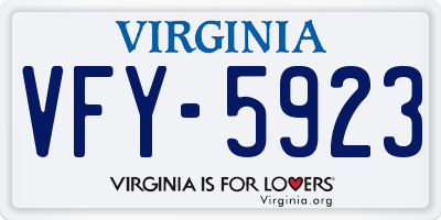 VA license plate VFY5923