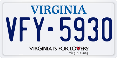 VA license plate VFY5930