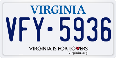 VA license plate VFY5936