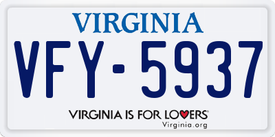 VA license plate VFY5937