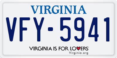VA license plate VFY5941
