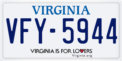 VA license plate VFY5944