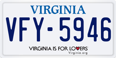 VA license plate VFY5946
