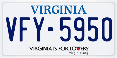 VA license plate VFY5950