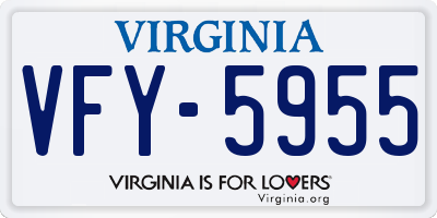 VA license plate VFY5955
