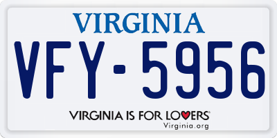 VA license plate VFY5956