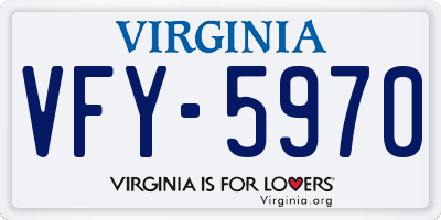 VA license plate VFY5970
