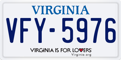 VA license plate VFY5976