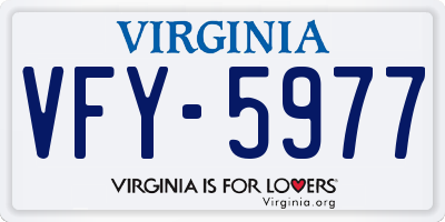 VA license plate VFY5977
