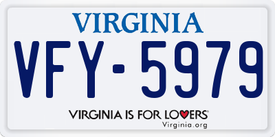 VA license plate VFY5979