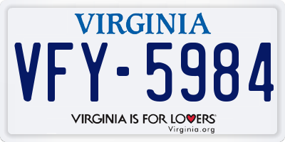 VA license plate VFY5984