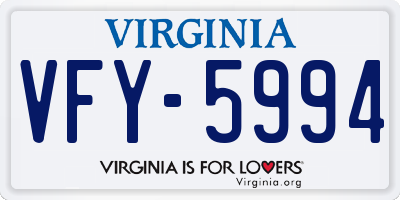 VA license plate VFY5994