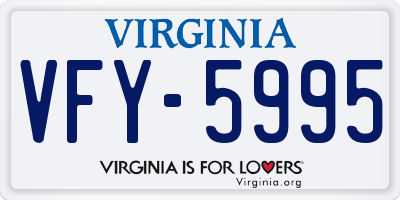 VA license plate VFY5995