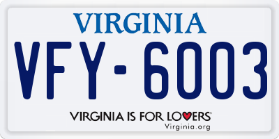 VA license plate VFY6003