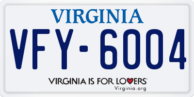 VA license plate VFY6004