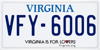VA license plate VFY6006