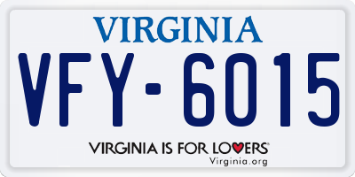 VA license plate VFY6015