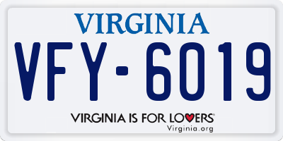 VA license plate VFY6019