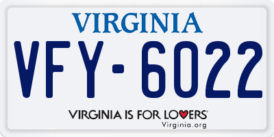 VA license plate VFY6022