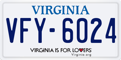 VA license plate VFY6024