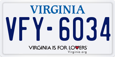 VA license plate VFY6034