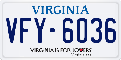 VA license plate VFY6036