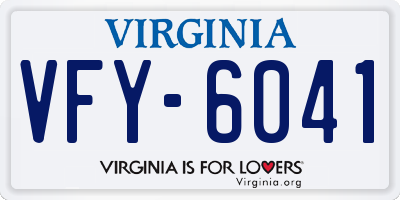 VA license plate VFY6041