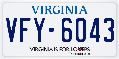 VA license plate VFY6043