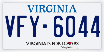 VA license plate VFY6044