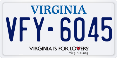 VA license plate VFY6045