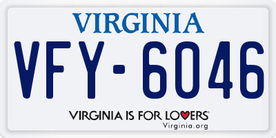 VA license plate VFY6046