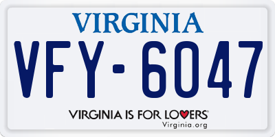 VA license plate VFY6047