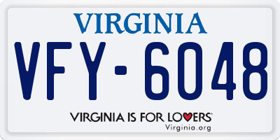 VA license plate VFY6048