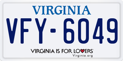 VA license plate VFY6049