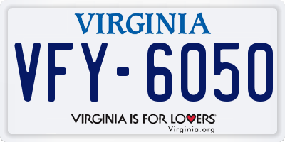 VA license plate VFY6050