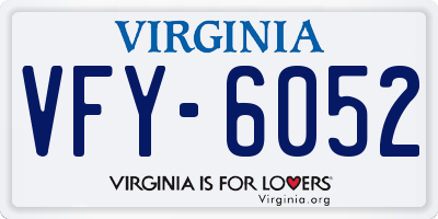 VA license plate VFY6052
