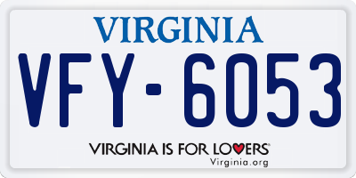 VA license plate VFY6053