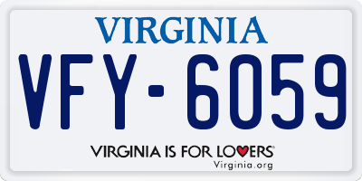 VA license plate VFY6059