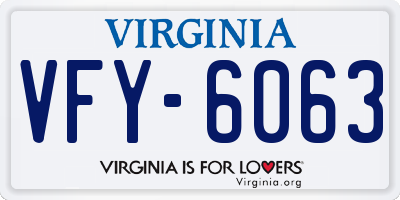 VA license plate VFY6063