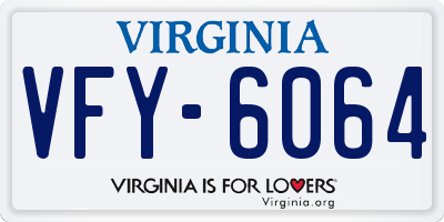 VA license plate VFY6064