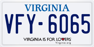 VA license plate VFY6065