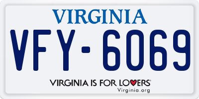 VA license plate VFY6069