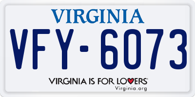 VA license plate VFY6073