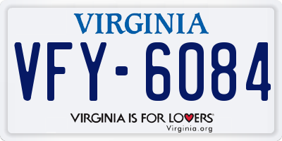 VA license plate VFY6084