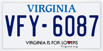 VA license plate VFY6087