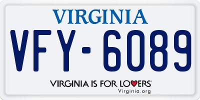 VA license plate VFY6089